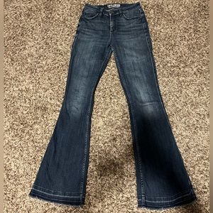 Blue wash-raw hem idyllwind jeans